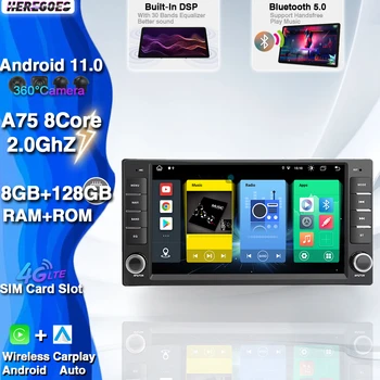 Carplay DSP Android 11 Auto DVD player livina Za Nissan Micra March Juke 2010-2017 8 + 128 G Navi GPS Radio Stereo Bluetooth, Wifi
