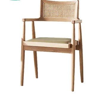 Blagovaona stolice od ratana, kućanskih stolica od punog drveta, naslon za ruku za odrasle, skandinavski moderne минималистичные trupaca
